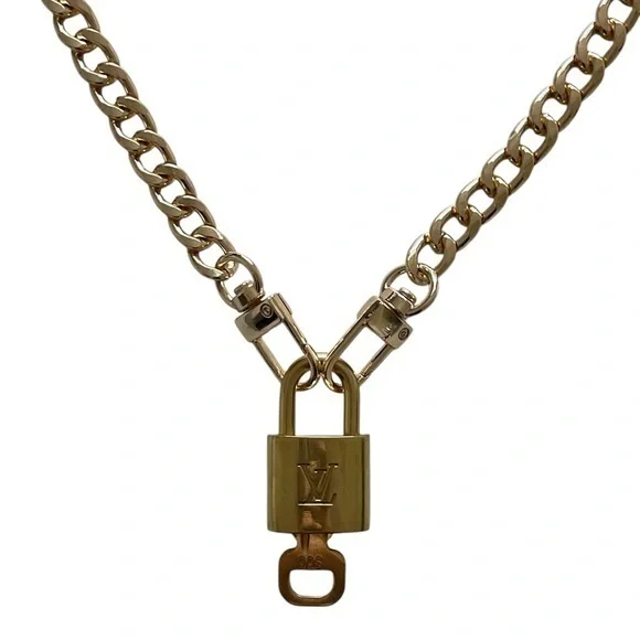Louis Vuitton Gold Lock & Key #300 w NEW Aftermath Chain 32” - Picture 1 of 8